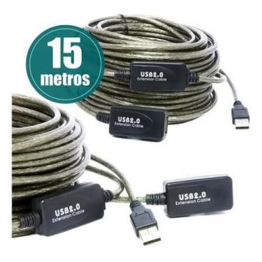 Imagem de Cabo Extensor USB 2.0 Ativo Amplificado 15m Logitech C920 - OEM