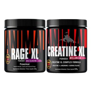 Imagem de Kit Pré Treino Animal Rage XL 221g + Creatina Animal XL 225g - Univers