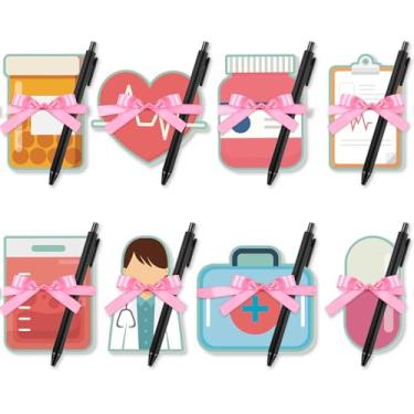 Imagem de Eaasty Conjunto de 8 blocos de notas de enfermeira com caneta 2024 presente de agradecimento de enfermeira com caneta, presente de semana de enfermeira, suprimentos de festa de formatura para