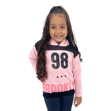 Imagem de Blusa De Frio Moletom Infantil Menina Fashion Olyns - Olins, 06, Rosa