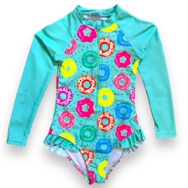 Imagem de Maiô Menina Manga Longa Infantil Bebe Com Proteção Uv 50 Maio - Anj Mo