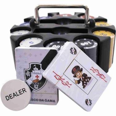 Imagem de Jogo De Poker 200 Fichas E Baralhos - Vasco - Mileno