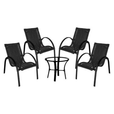 Imagem de Conjunto de Mesa de Centro e 4 Cadeiras Garden para Área Externa - Ace