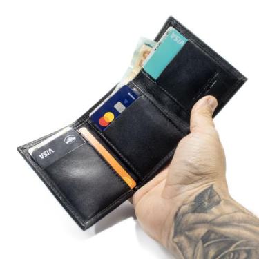 Imagem de Carteira Masculina Couro Legitimo Porta Documento E Cartões - Use Youn