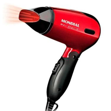 Imagem de Secador De Cabelo Potente Bivolt Mondial SC-10 P/ Viagem, Vermelho, 11
