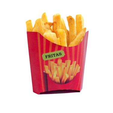 Imagem de Embalagem Caixa Caixinha de Batata Frita Vermelho com 1000 Unidades - 