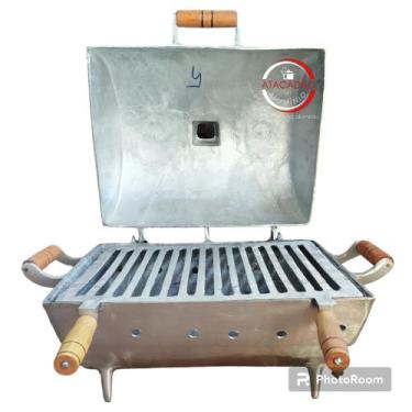 Imagem de Churrasqueira de alumínio polido/tamanho grande + linha PREMIUM - Atac