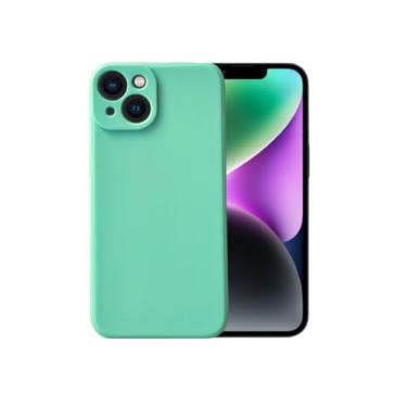 Imagem de Casecious Compatível com iPhone 14 Plus Capa traseira básica de gel de silicone líquido macio para celular (verde menta)