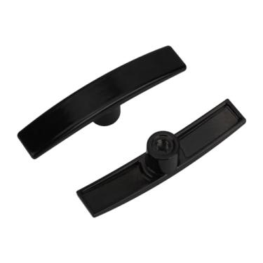 Imagem de SAQXK 2 peças de manípulo de válvula de despejo de alumínio RV preto de substituição para alça de válvula de resíduos Valterra, manípulo de tanque de despejo de trailer válvulas de portão de tamanho