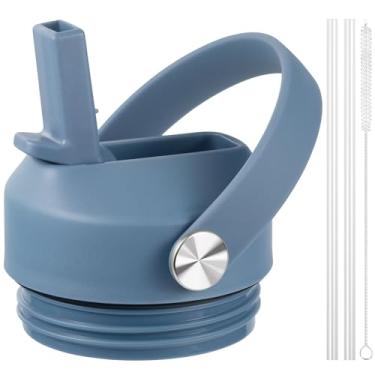 Imagem de Tampa de canudo para Yeti Rambler 18 26 36 1,8 g, tampa com canudos e alça flexível, tampa de substituição para Yeti 510.3 g 737.1 g 1,020.6 g 1,814.4 g Rambler tampa de canudo de garrafa de água,