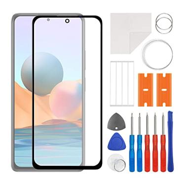 Imagem de SWARK Substituição da lente do painel externo de vidro frontal + OCA compatível com Redmi Note 10 Pro Max (sem tela LCD e digitalizador de toque) com kit de reparo