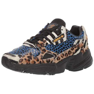 Imagem de adidas Originals Tênis esportivo feminino Falcon, Branco (Off white)/preto/dourado brilhante, 5.5
