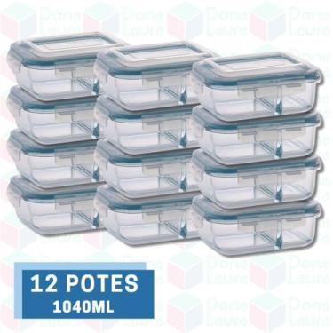 Imagem de Conj 12 Pote Hermético c/ Divisória 1040ML p/ Airfryer Forno - QUALITY