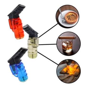 Imagem de Mini maçarico automático portátil recarregável chama isqueiro reguláve