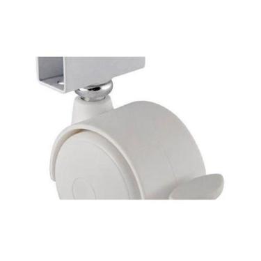 Imagem de Rodizio Rb 50 Chapa U 15 Mm Para Berço Branco (Kit Com 4 Un) - BIGFER