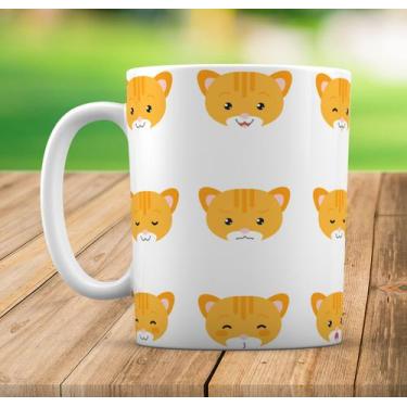 Imagem de Caneca Branca Personalizado Emoji Leão - GMH Prod. Serv. e Repr.