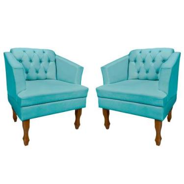 Imagem de Poltrona Kit 02 Unidades Estofada Decorativa Leitura Sala Quarto Consu