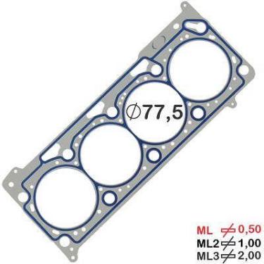 Imagem de Junta Cabeçote Aço Inox VW Audi A3 Fox Gol Golf Polo 1.6 Arc Avy Aus A