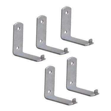 Imagem de Kit 5 Suporte Para Extintor de Incêndio Chapa L 2 Furo 6x5cm - Metasal