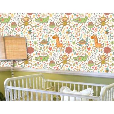 Imagem de Papel de parede adesivo infantil girafa ( med. 90x300 cm) - ATITUDE SI