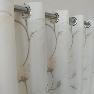 Imagem de Cortina Voil Bordado Com Forro Microfibra P/Varão 3,00x1,80 - Salvatex