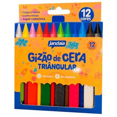 Imagem de Gizão de cera 12 cores triangular - Jandaia