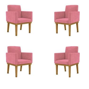 Imagem de KIT 4 Cadeiras Reforçada Escritório Poltrona  - Balaqui, Rosa