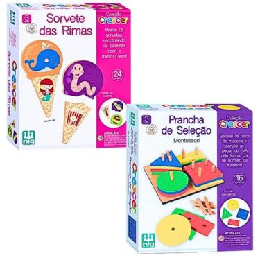Imagem de Kit 2 Brinquedo Educativo Interativo Sorvete Das Rimas Alfabetização E
