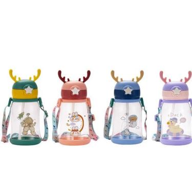 Imagem de Garrafa Squeze Alce Infantil BPA FREE Enfeites Adesivo 600ml - IMPORTA