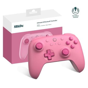 Imagem de 8Bitdo Ultimate 2C Bluetooth Controller (Hall Effect Joystick Update) - for Switch, with Remappable L4/R4 Bumpers, 6-axis Motion Control, Rumble Vibration and Turbo Function (Pink)