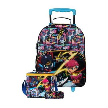 Imagem de Kit Escolar Mazica Anime Mochila Rodas + Lancheira + Estojo - Dermiwil