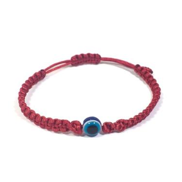 Imagem de Pulseira ajustável | Olho turco/grego | Kabbalah | Amuleto de corda vermelha e preta | Casais | Família | Melhores amigas | Mulheres | Homens | Meninas | 10.5 inch | Resina | 7 nós | Proteção | Contra negatividade | Ajustável (Vermelha, Tamanho único)