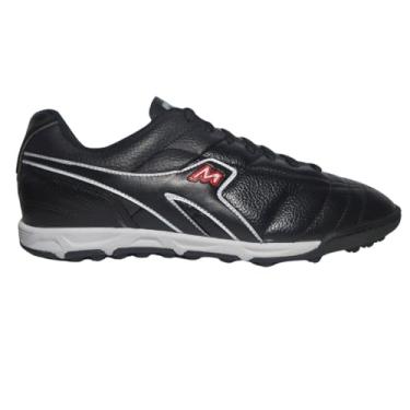 Imagem de Mathaus, Chuteira Society Couro Mathaus Premium Solado Novo + Leve Cor:Preto;Tamanho:40;Gênero:Unissex