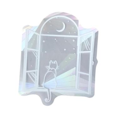 Imagem de shamjina Adesivo de vidro adesivo de privacidade de Natal para janela, prisma de arco-íris, adesivo estático para café, janela de vidro, inverno, sala de