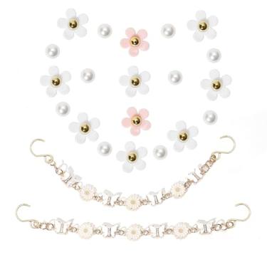 Imagem de Ziigole Correntes de sapato de flor de margarida para mulheres, pingentes de sapato de flores fofas para sandálias de tamanco, correntes de sapatos de borboleta brilhantes para meninas, lembrancinha