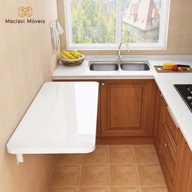 Imagem de Bancada De Parede Dobrável Moderna Escritório 100x50 Tomar Café Novo -