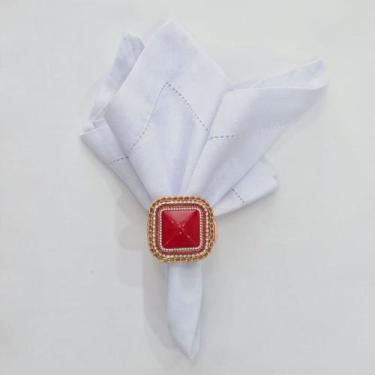 Imagem de Porta Guardanapo Medalhão Vermelho Quadrado - Decor Madame Blue
