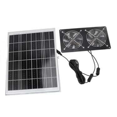 Imagem de Ventilador de 30W, Movido a Energia Solar, Monocristalina Silicone Painel de Entrada de Escape de Escape Com Controle de Interruptor Duplo para Interno de Galinheiro de