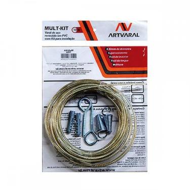 Imagem de Varal De Aco Multi 10Mt 3,30Mm C/Kit - ART VARAL