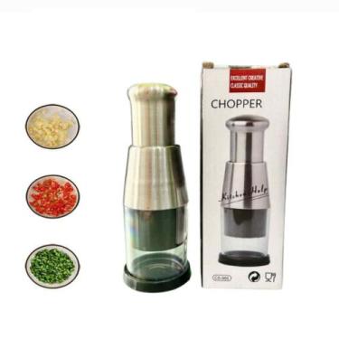 Imagem de Espremedor Amassador Triturador De Alho Temperos Legumes Em Aço Inox M