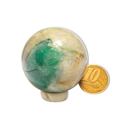 Imagem de 01 Esfera Jade Verde Lapidado 50 a 100g Aprox 3,5cm Tipo B - Cristaisd