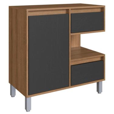 Imagem de Gabinete Suspenso 1 Porta E 2 Gavetas 80 Cm Bl2001 Mell Grafite Faem Mell Grafite