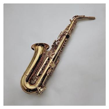 Imagem de Alto Eb Tune Saxofone Latão Instrumento Musical Dourado Lacado Sax Com Estojo Bocal