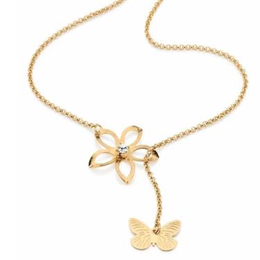 Imagem de Colar 531162 Rommanel Banhado A Ouro 18k Gargantilha Com Detalhes De F