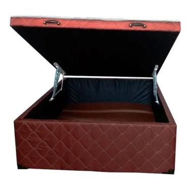 Imagem de Cama Box Box Baú Casal com 48Cm de Altura Total - 30Cm de Profundidade No Tecido Bordado 
