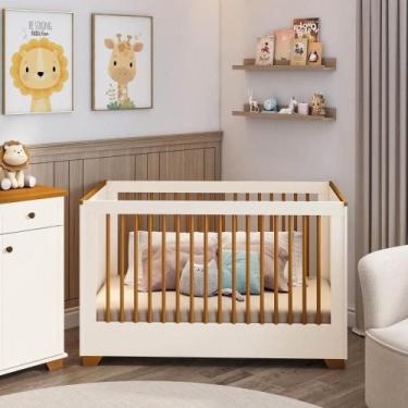 Imagem de Berço Evolutivo 2 em 1 com Grades Palito em Madeira Maciça Baby Ananda