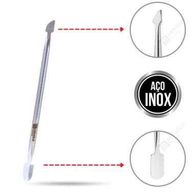 Imagem de Espátula Unha Cutícula Manicure Raspador Empurrador Profissional Inox 