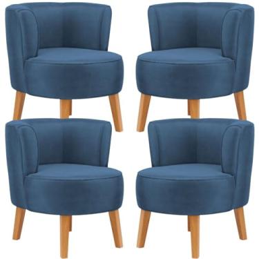 Imagem de Kit 4 Poltronas Macia para Recepção Clínica Ergonômica Reforçado MOBLAN decor (Azul)