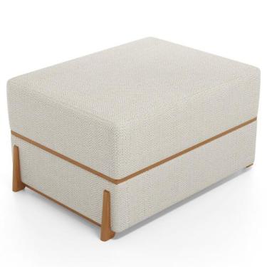 Imagem de Puff Decorativo Retangular Para Sala de Estar Domus L02 Linho Champagn