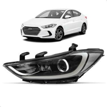 Imagem de Farol Elantra 2017 2018 Com Projetor Sem Led Com Motor  - TYC, Esquerd